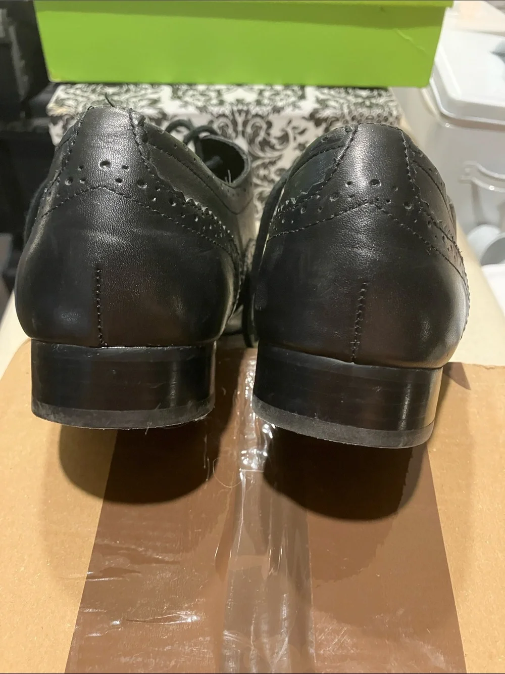 J. Jill Black Leather Wingtip Oxfords